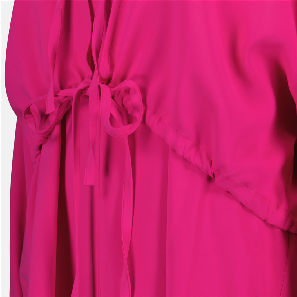 Women's Viscose Dress, Elegant Pink Dress, AMI Paris, High-End Dress, Classic Collar Dress