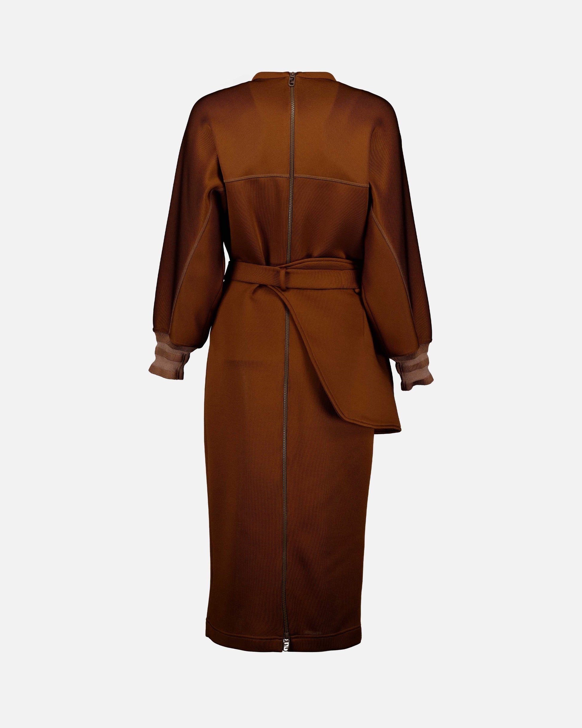 Fendi dress, O'Lock design, luxury women's dress, brown jersey dress, designer fashion