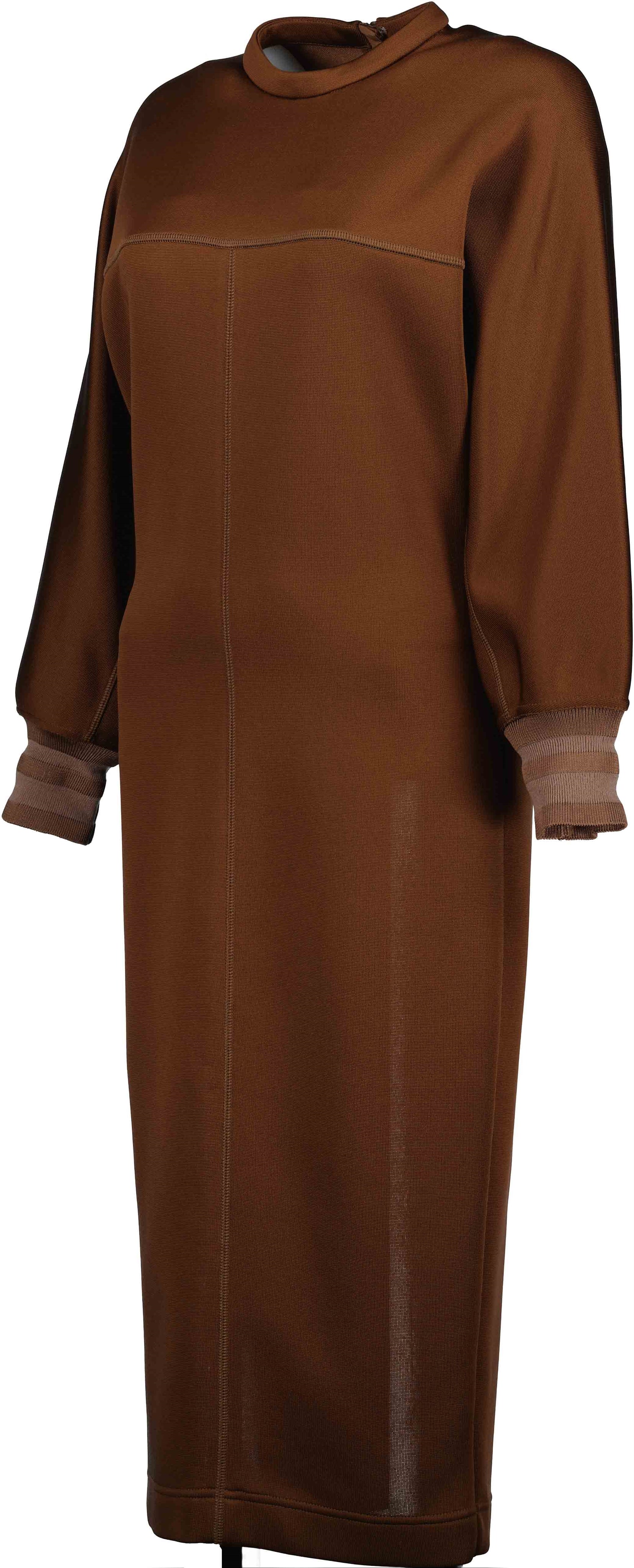 Fendi dress, O'Lock design, luxury women's dress, brown jersey dress, designer fashion