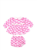 Versace kids dress, luxury children's fashion, Greca pattern dress, high-end kidswear, designer dress for children