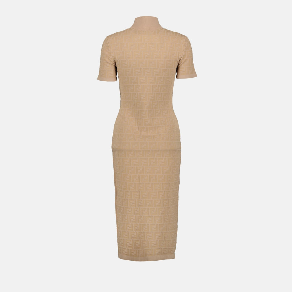 Fendi, long beige dress, women's luxury wear, elegant evening gown, high-end fashion