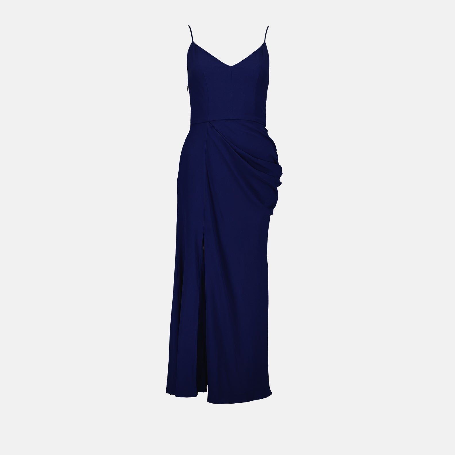 Alexander McQueen, Blue Draped Long Dress, Luxury Women's Fashion, High-End Dress, Designer Evening Wear