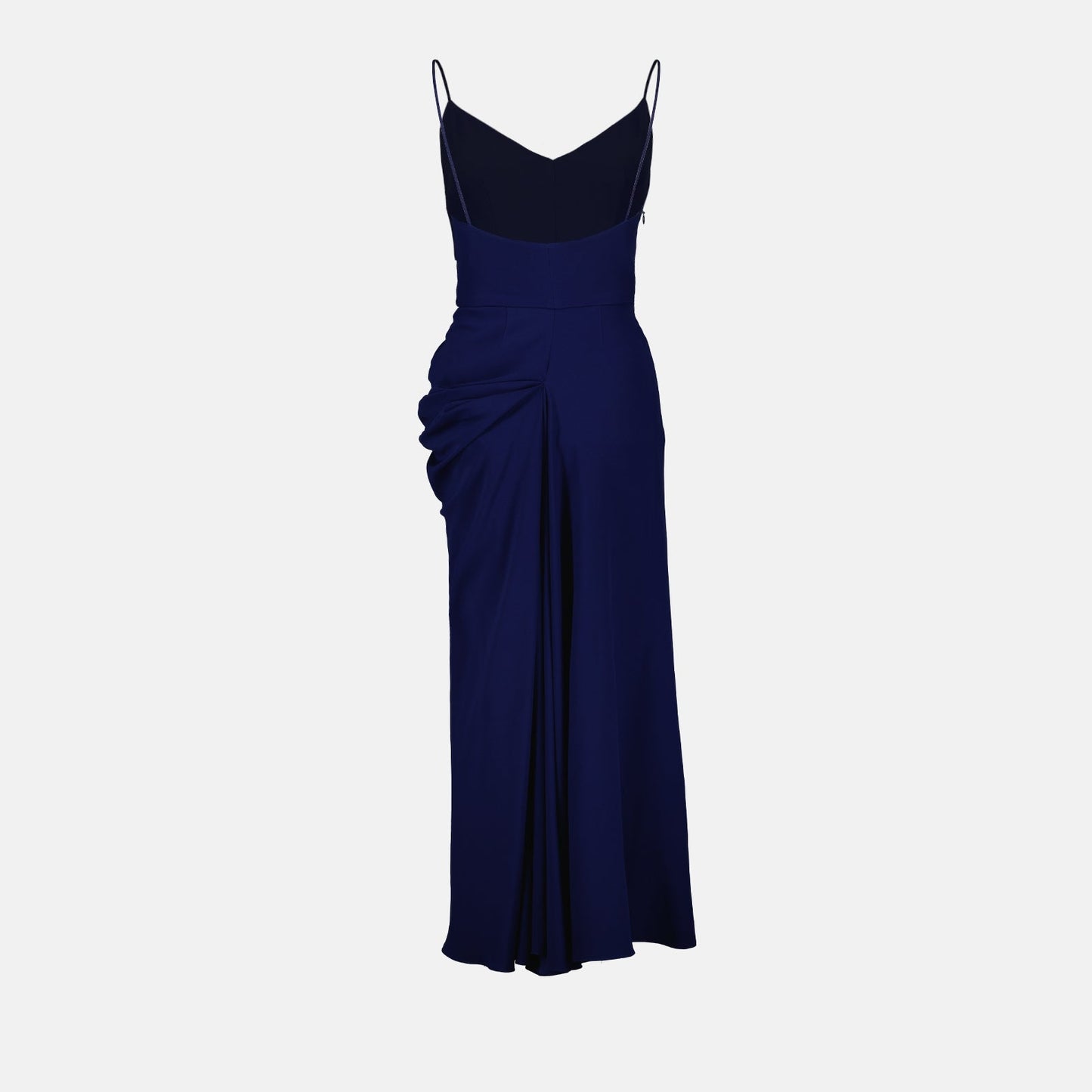 Alexander McQueen, Blue Draped Long Dress, Luxury Women's Fashion, High-End Dress, Designer Evening Wear