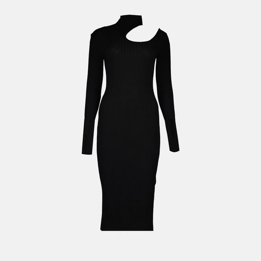 Victoria black dress, high neck dress, long sleeve dress, midi dress, luxury women's wear