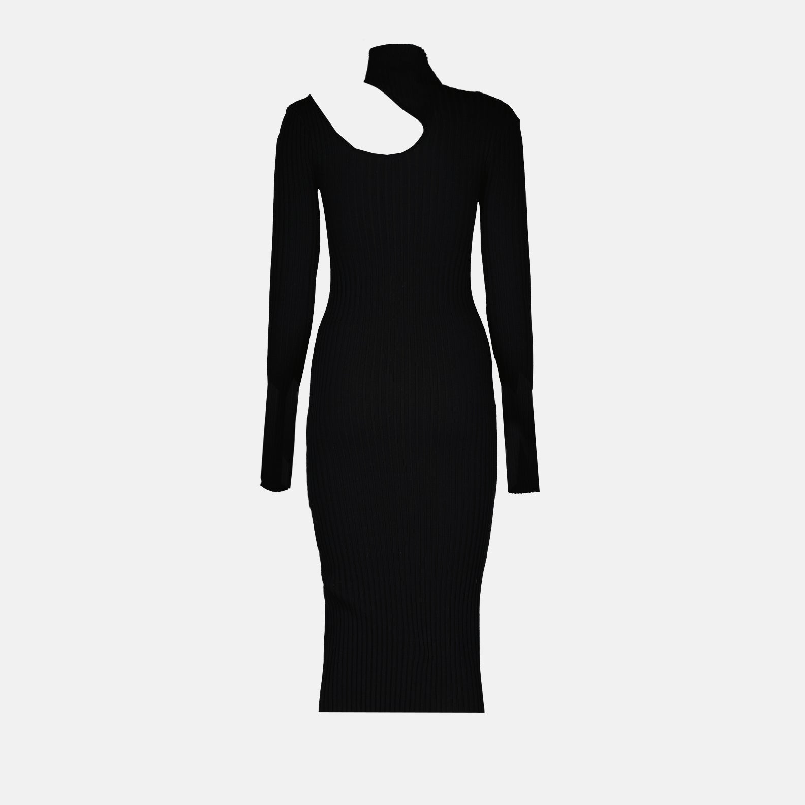 Victoria black dress, high neck dress, long sleeve dress, midi dress, luxury women's wear