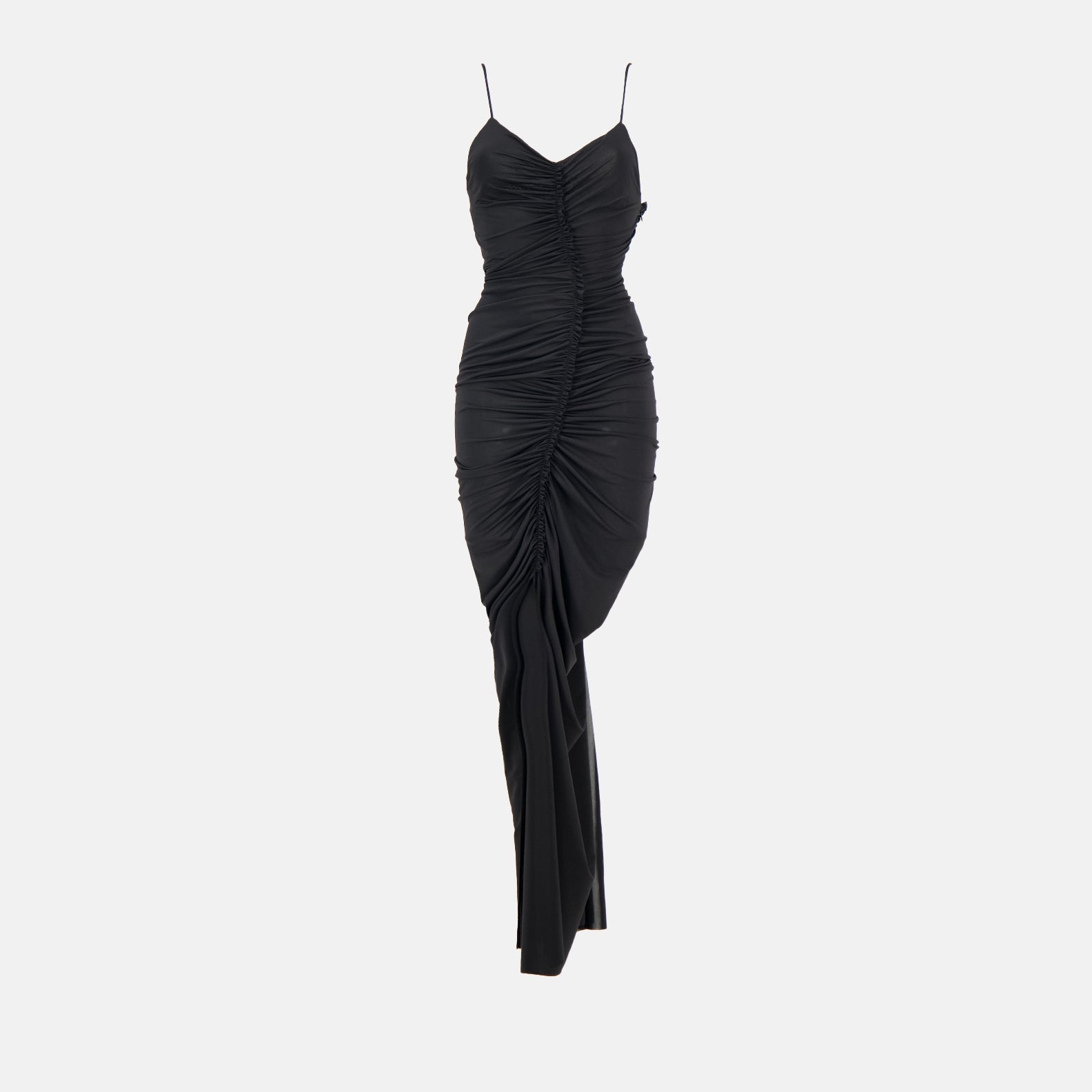 ruched dress, black dress, Victoria Beckham, luxury fashion, designer dress