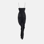 Image of Ruched Black Dress by Victoria Beckham for Women - Season Spring-Summer 2023 - Back View