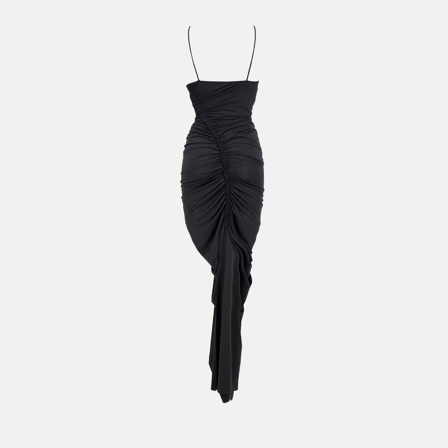 ruched dress, black dress, Victoria Beckham, luxury fashion, designer dress