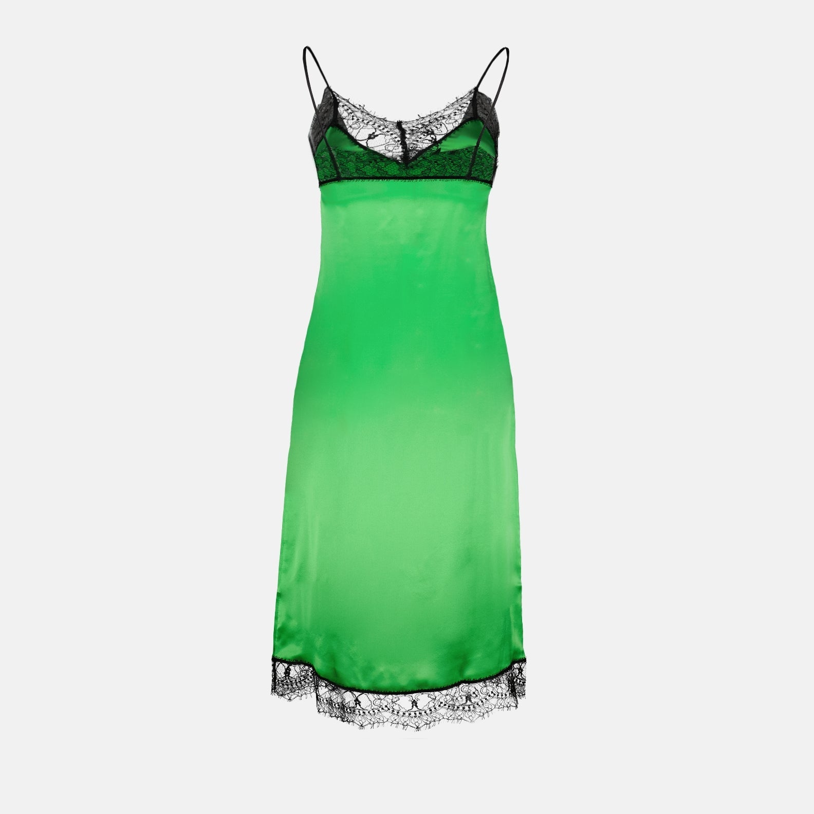 Satin dress, Elegant dress, Green dress, Women's dress, Lace dress