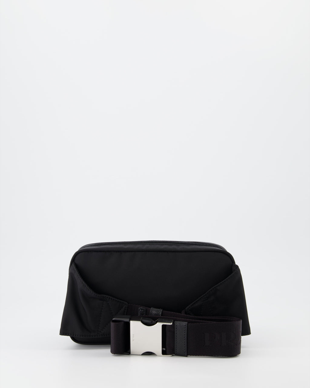 Prada belt bag, Re-Nylon accessory, black belt bag, luxury menswear, designer accessories