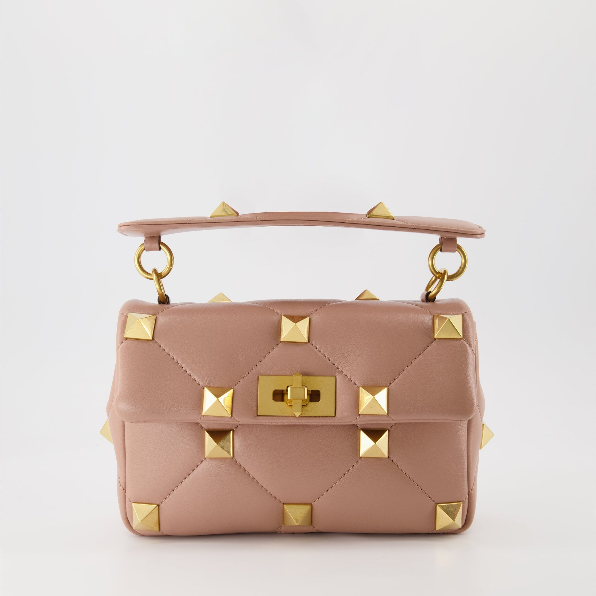 Valentino Garavani, Roman Stud Bag, luxury handbag, women's designer bags, Beige Roman Stud Bag