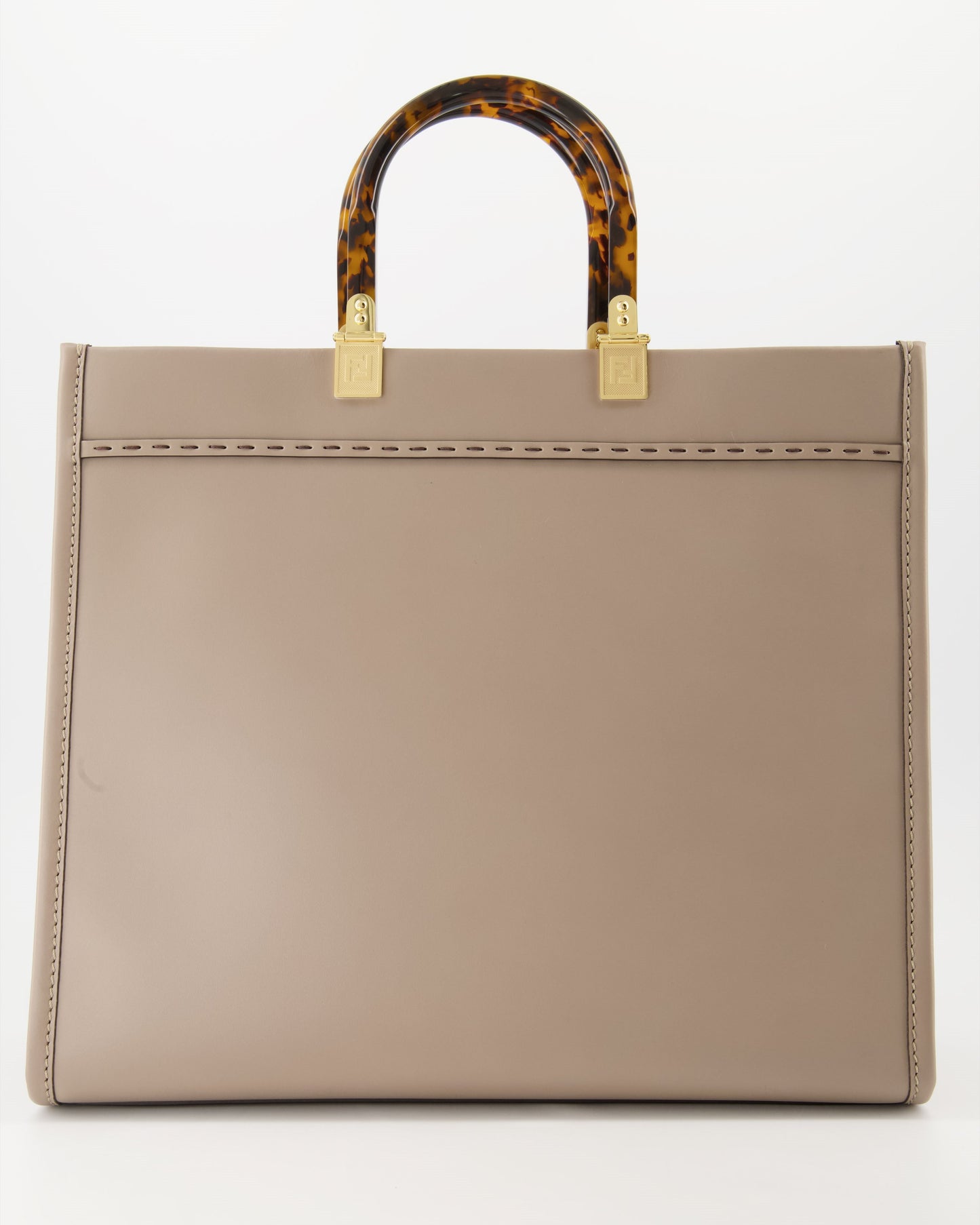 Fendi, tote bag, smooth leather, beige, elegance