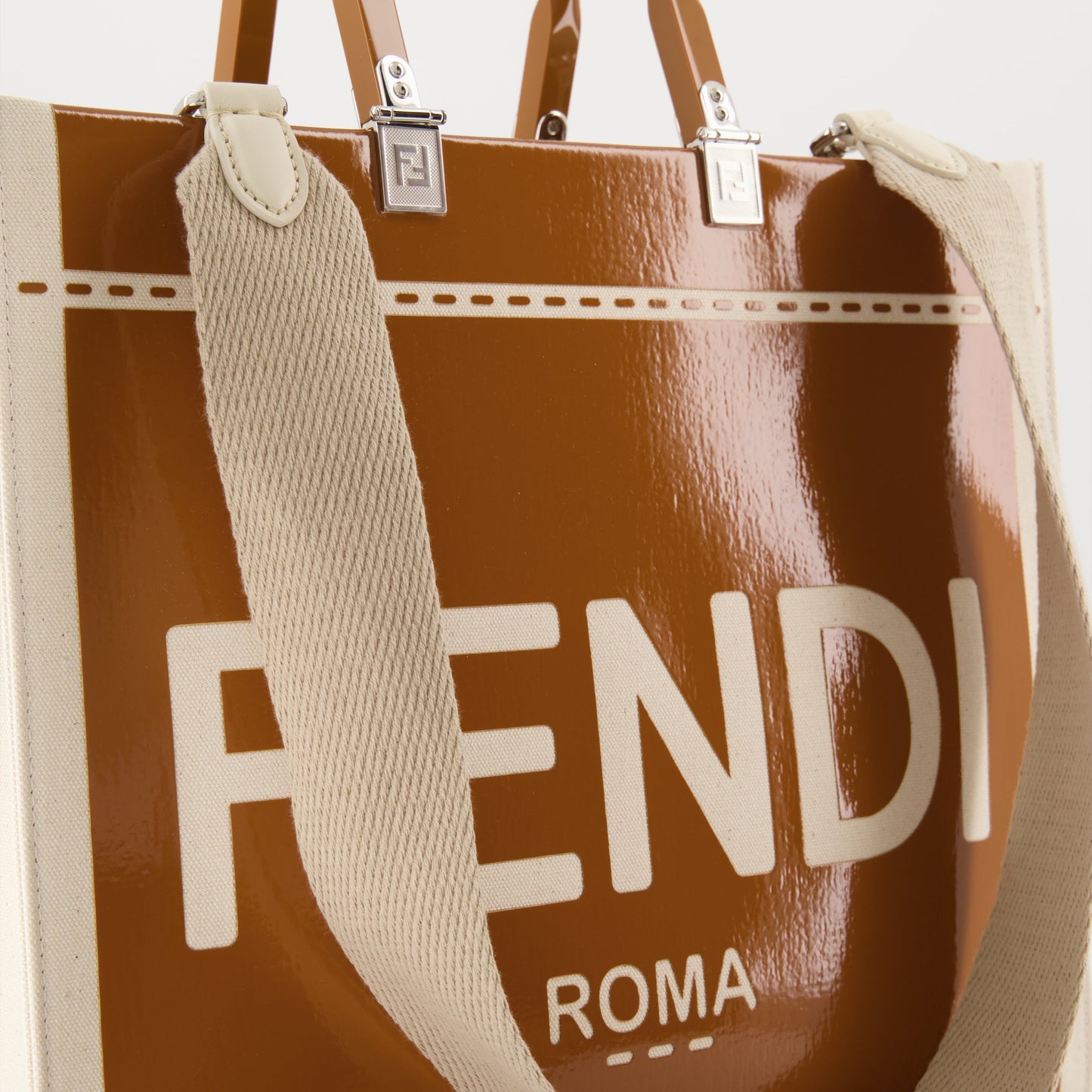 Fendi Sunshine tote, luxury handbag, brown tote bag, high-end accessories, women's designer bag