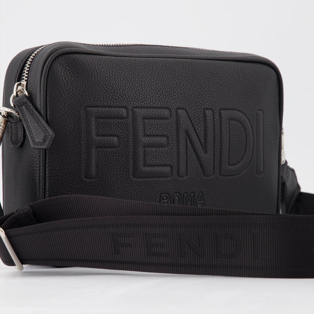 Fendi, leather camera bag, luxury accessories, designer bag, elegant bag