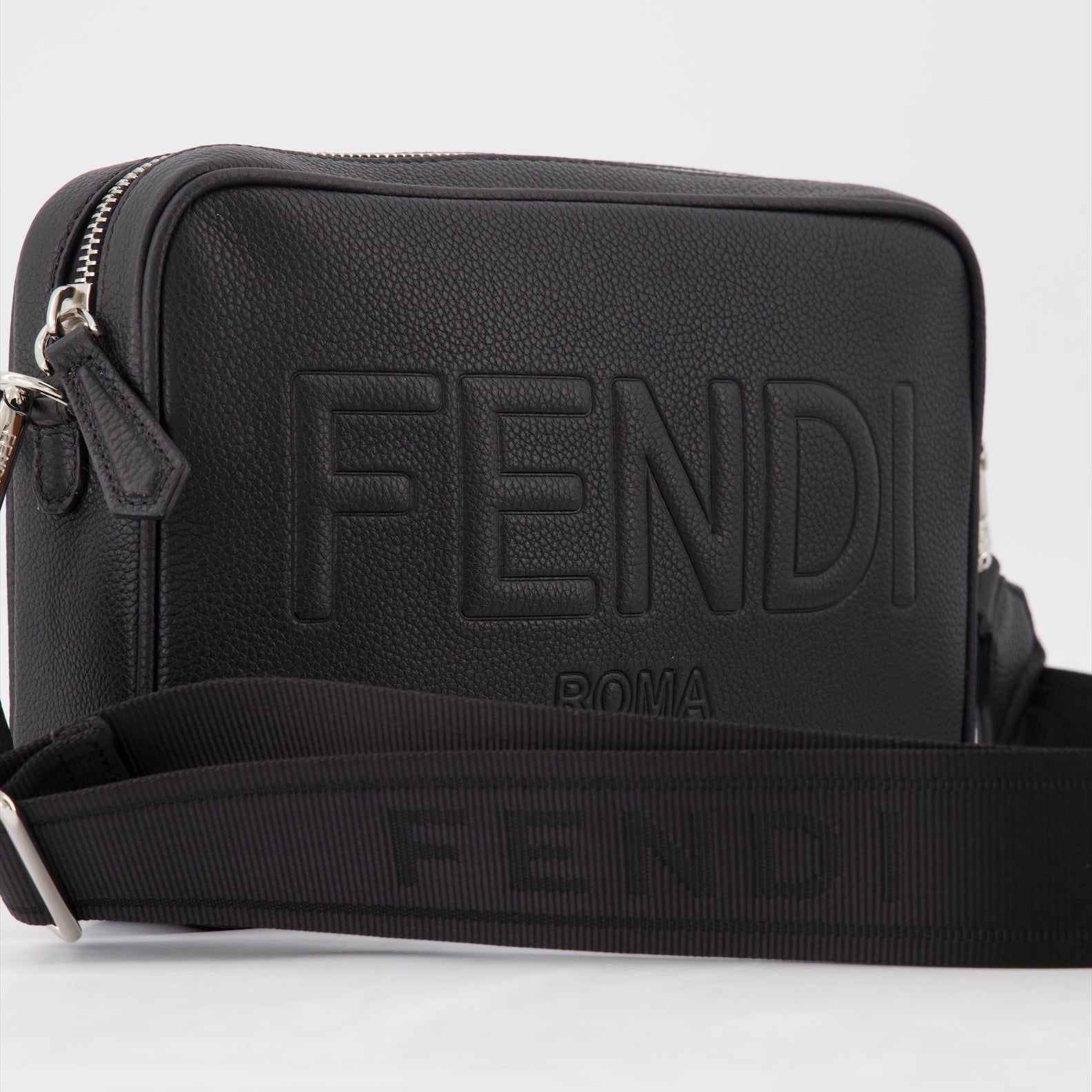 Fendi, leather camera bag, luxury accessories, designer bag, elegant bag