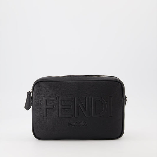 Fendi, leather camera bag, luxury accessories, designer bag, elegant bag