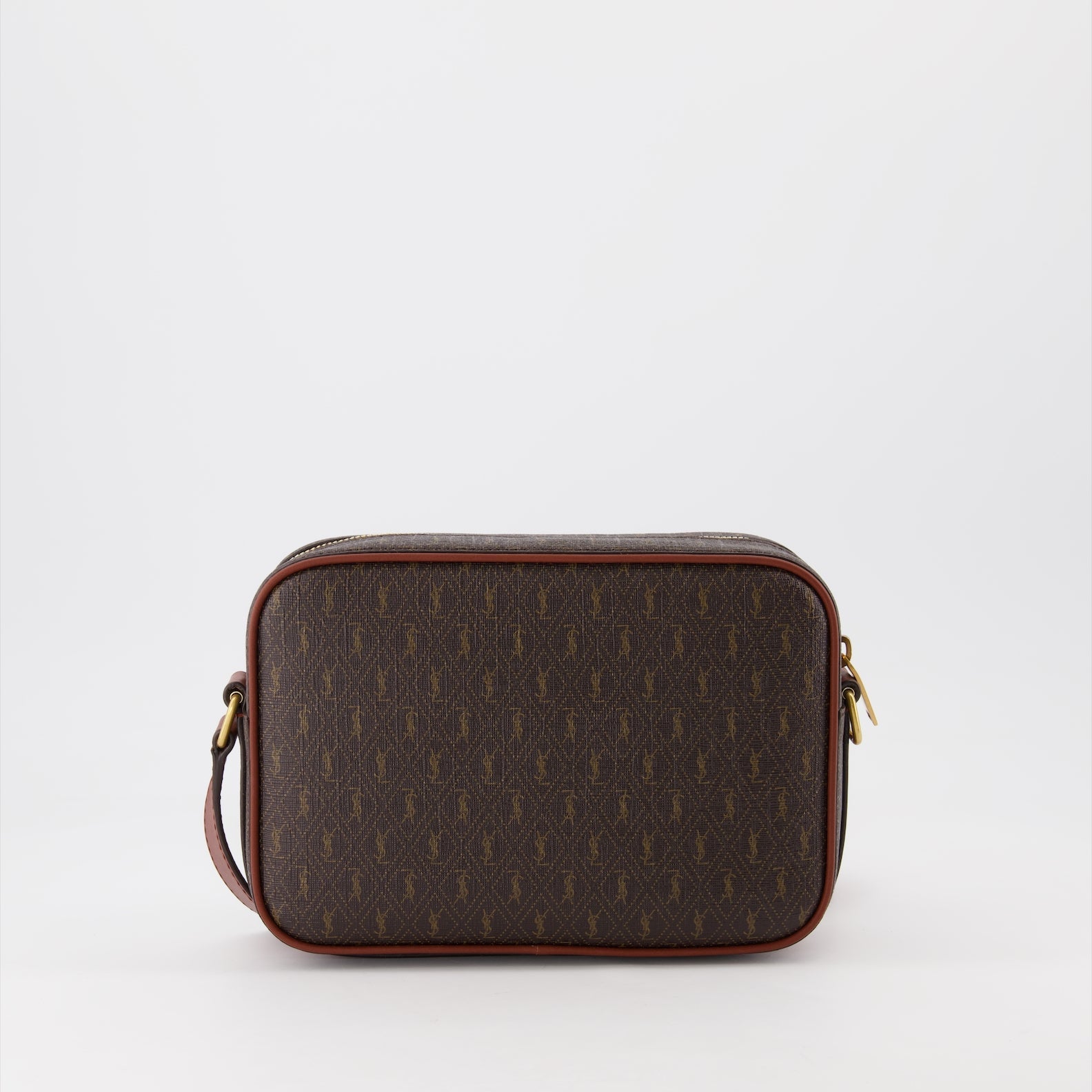 Monogram bag, luxury camera bag, Saint Laurent accessories, designer bags, brown leather bag