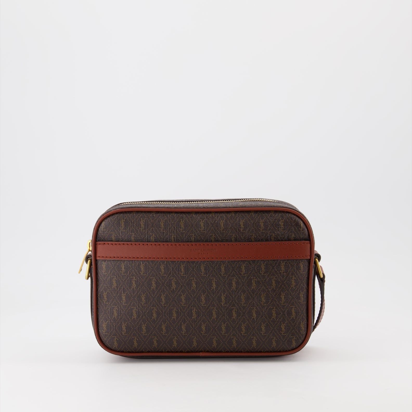 Monogram bag, luxury camera bag, Saint Laurent accessories, designer bags, brown leather bag