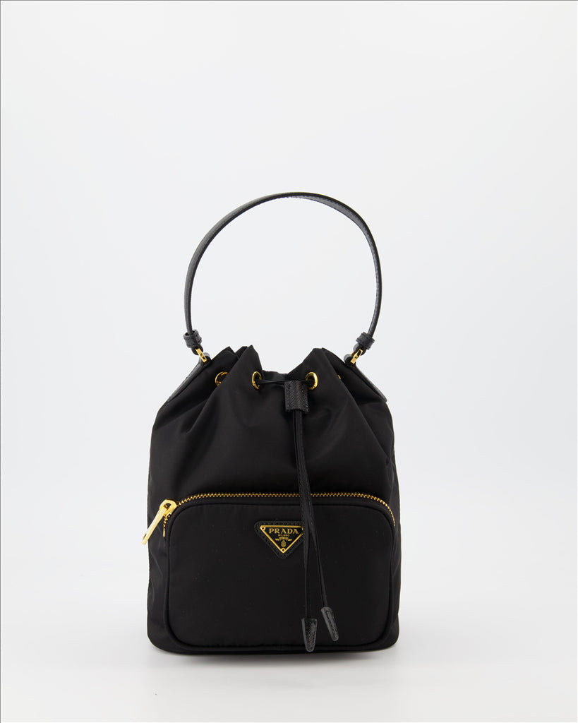 Prada Sac Duet, Luxury Handbag, Women's Designer Accessories, Elegant Black Bag, High-end Fashion