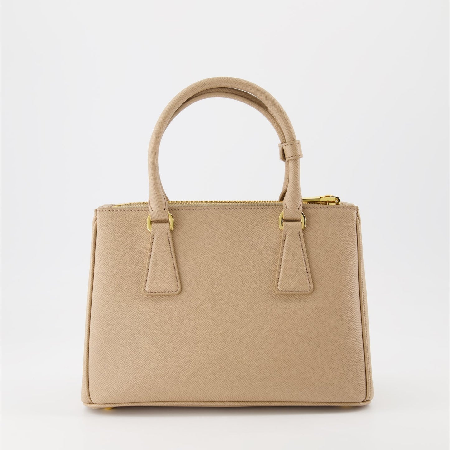 Prada handbag, Saffiano leather, luxury women's bag, beige handbag, high-end accessory