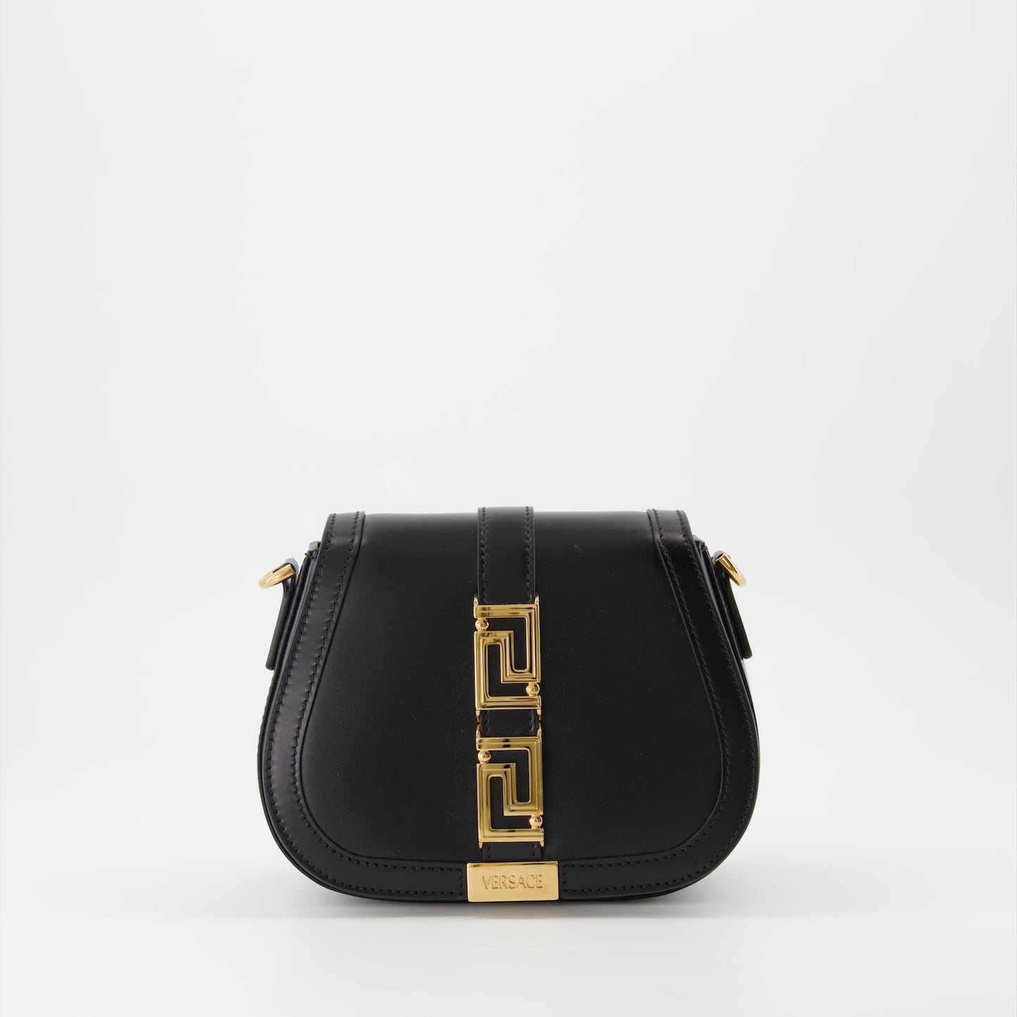 Versace, Greca Goddess, Leather Bag, Luxury Handbag, Black Leather