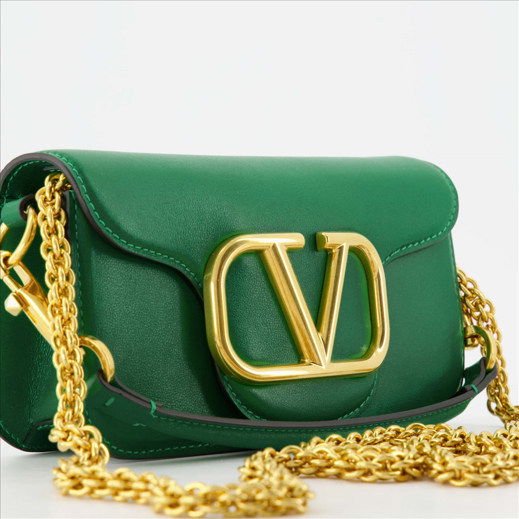 Valentino Garavani, Sac Locò, luxury green bag, designer women's bag, high-end fashion accessories