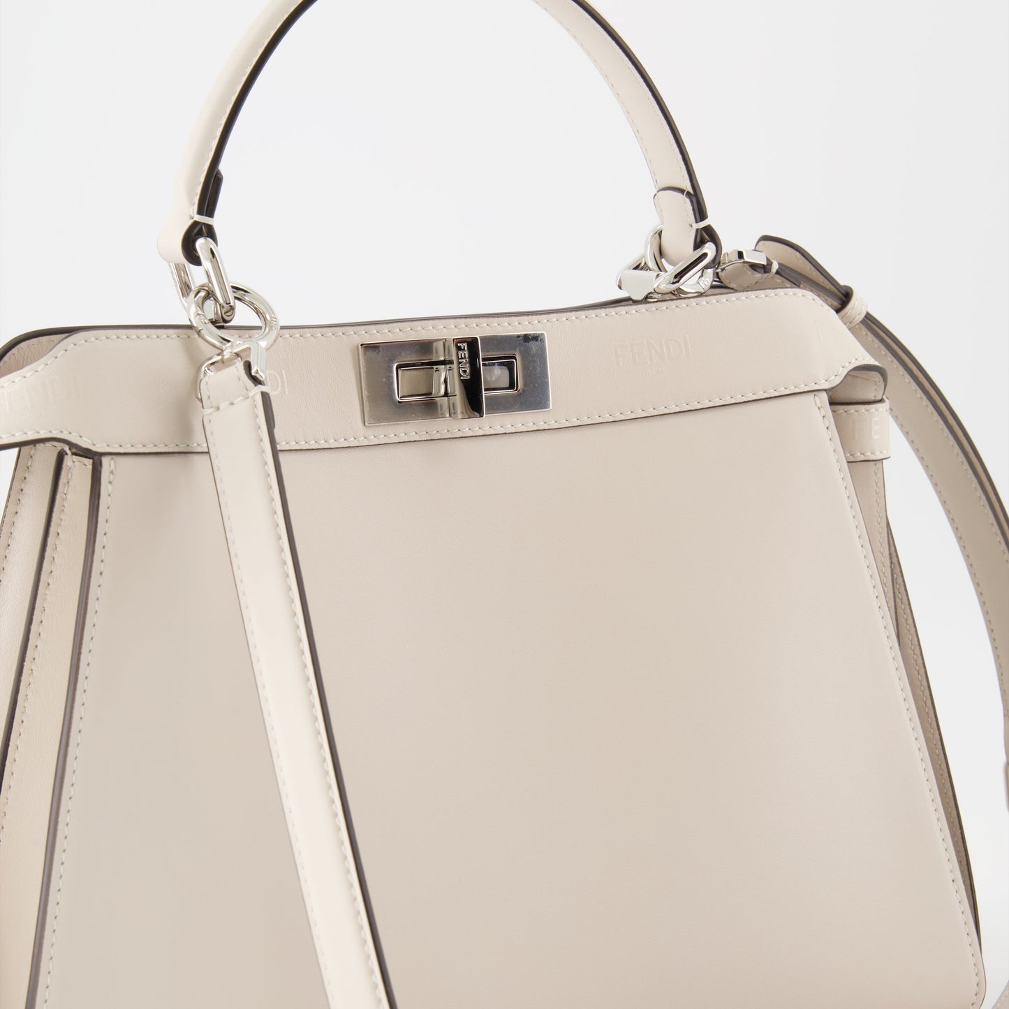 Fendi, Peekaboo ISeeU, Medium White Bag, Luxury Accessories, Women's Bag