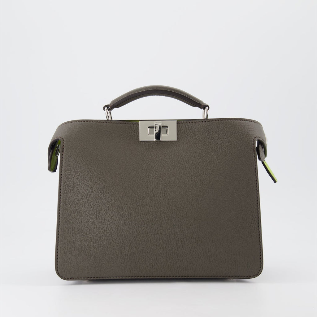 Peekaboo Fendi Bag, luxury men's handbag, Cuoio Romano leather, palladium accessories, Fendi ISeeU