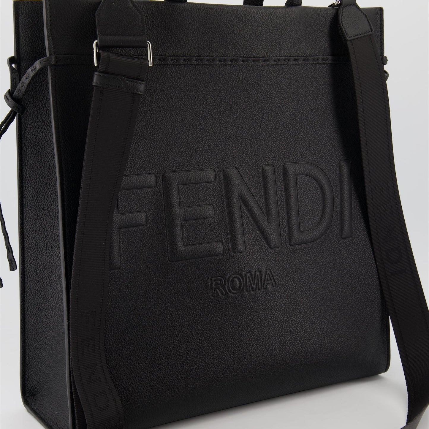 Fendi shopping bag, luxury men's bag, black designer bag, Fendi accessories, high-end men's fashion