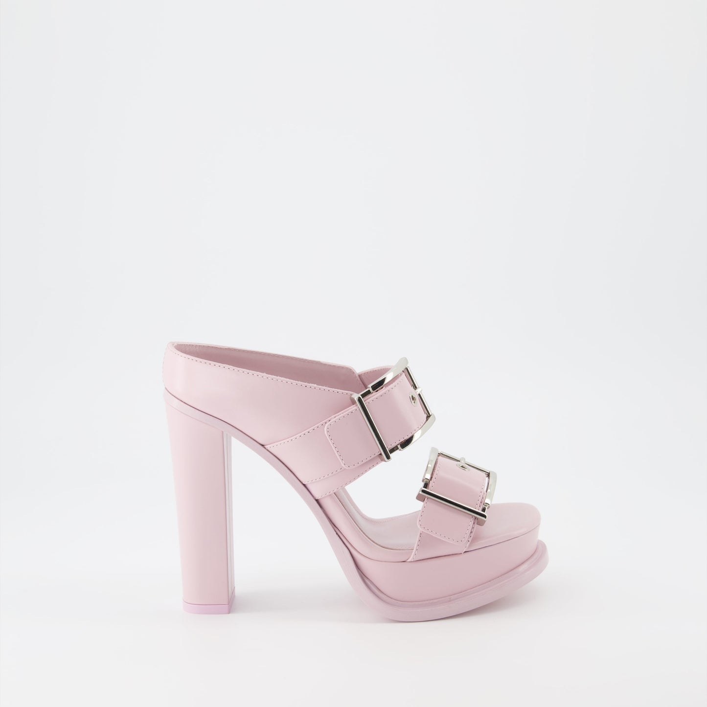 Alexander McQueen sandals, Pink platform sandals, Women's luxury footwear, Buckle sandals, Designer women’s shoes