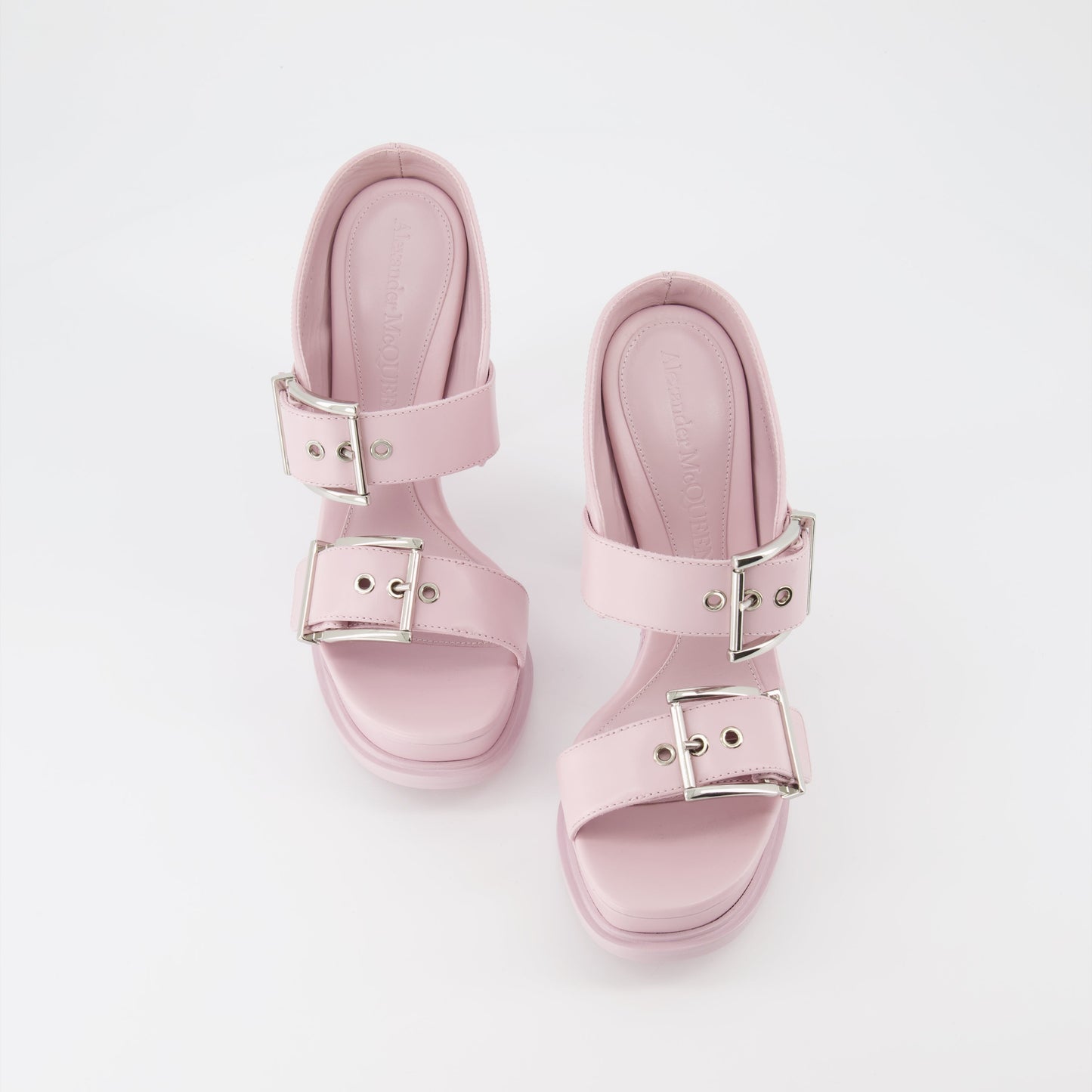 Alexander McQueen sandals, Pink platform sandals, Women's luxury footwear, Buckle sandals, Designer women’s shoes