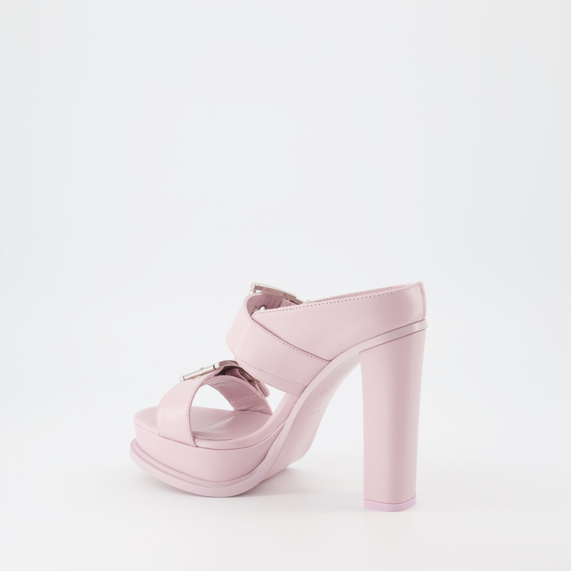 Alexander McQueen sandals, Pink platform sandals, Women's luxury footwear, Buckle sandals, Designer women’s shoes