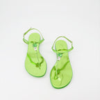 Giuseppe Zanotti, green leather sandals, luxury women's shoes, elegant footwear, high-end fashion