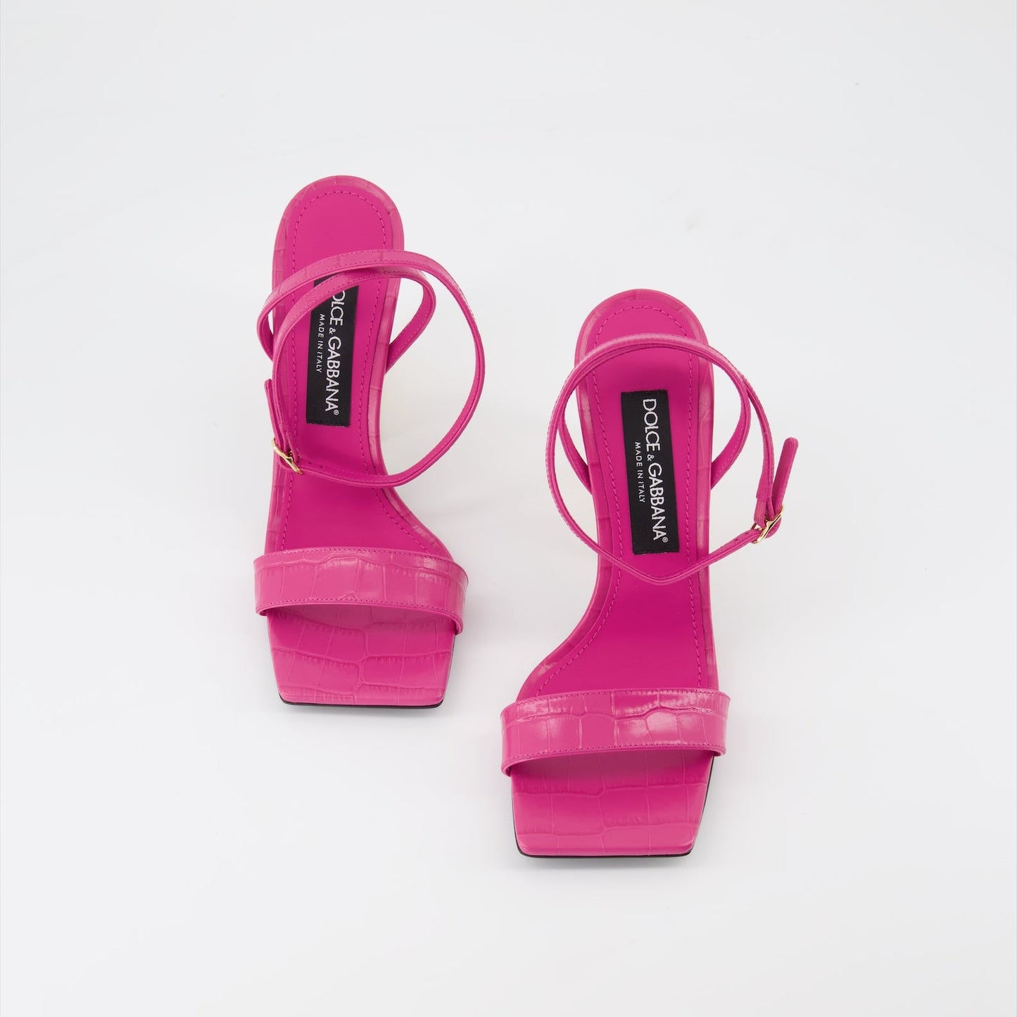 Dolce & Gabbana, pink leather sandals, luxury footwear, women's designer shoes, elegant sandals