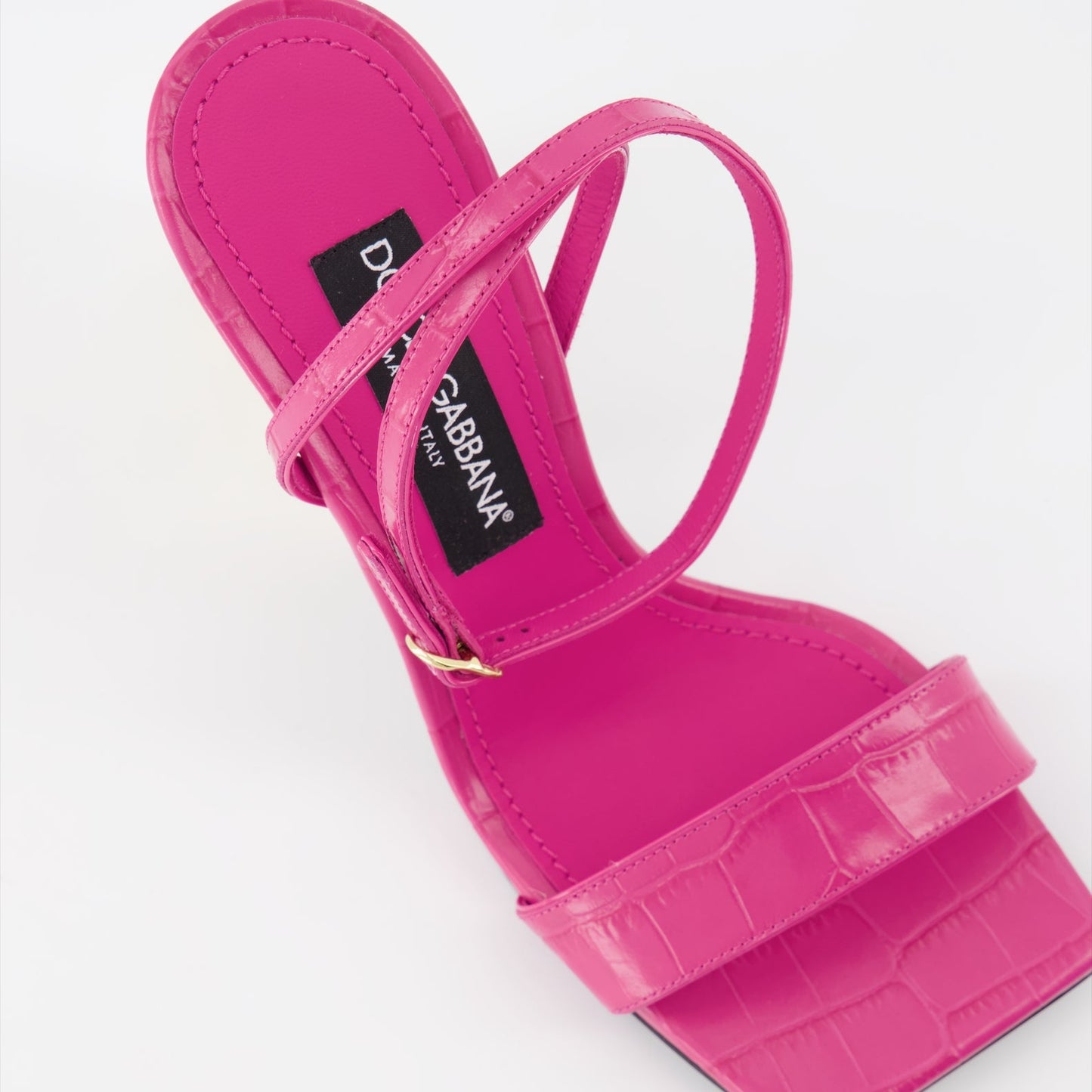 Dolce & Gabbana, pink leather sandals, luxury footwear, women's designer shoes, elegant sandals