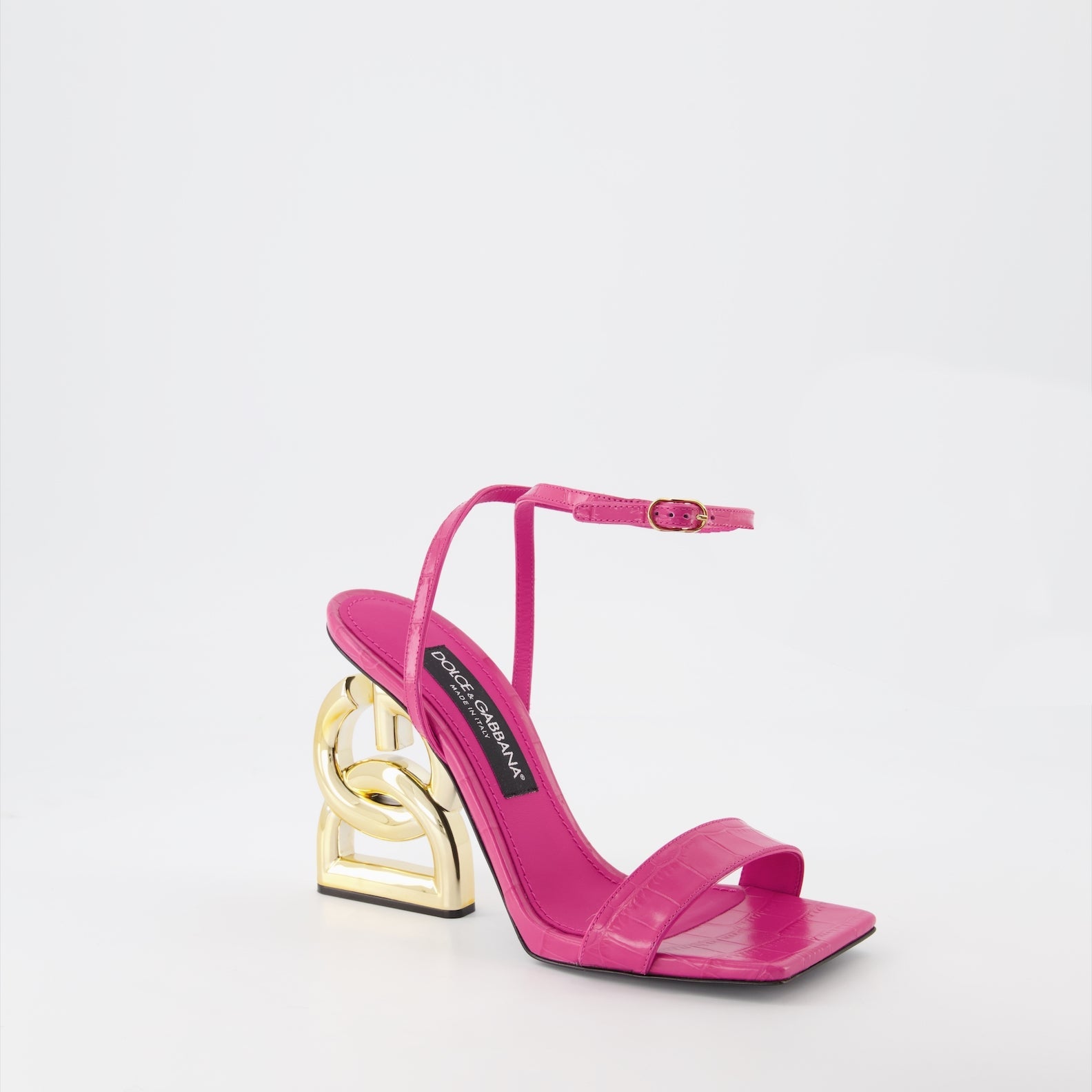 Dolce & Gabbana, pink leather sandals, luxury footwear, women's designer shoes, elegant sandals