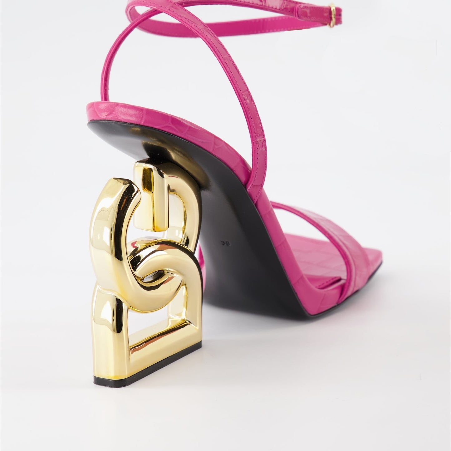 Dolce & Gabbana, pink leather sandals, luxury footwear, women's designer shoes, elegant sandals