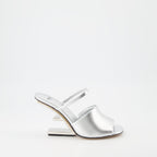 Fendi First sandals, silver sandals, designer footwear, open toe sandals, Fendi shoes