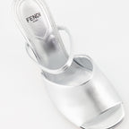 Fendi First sandals, silver sandals, designer footwear, open toe sandals, Fendi shoes
