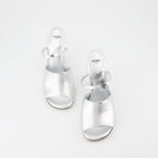 Fendi First sandals, silver sandals, designer footwear, open toe sandals, Fendi shoes