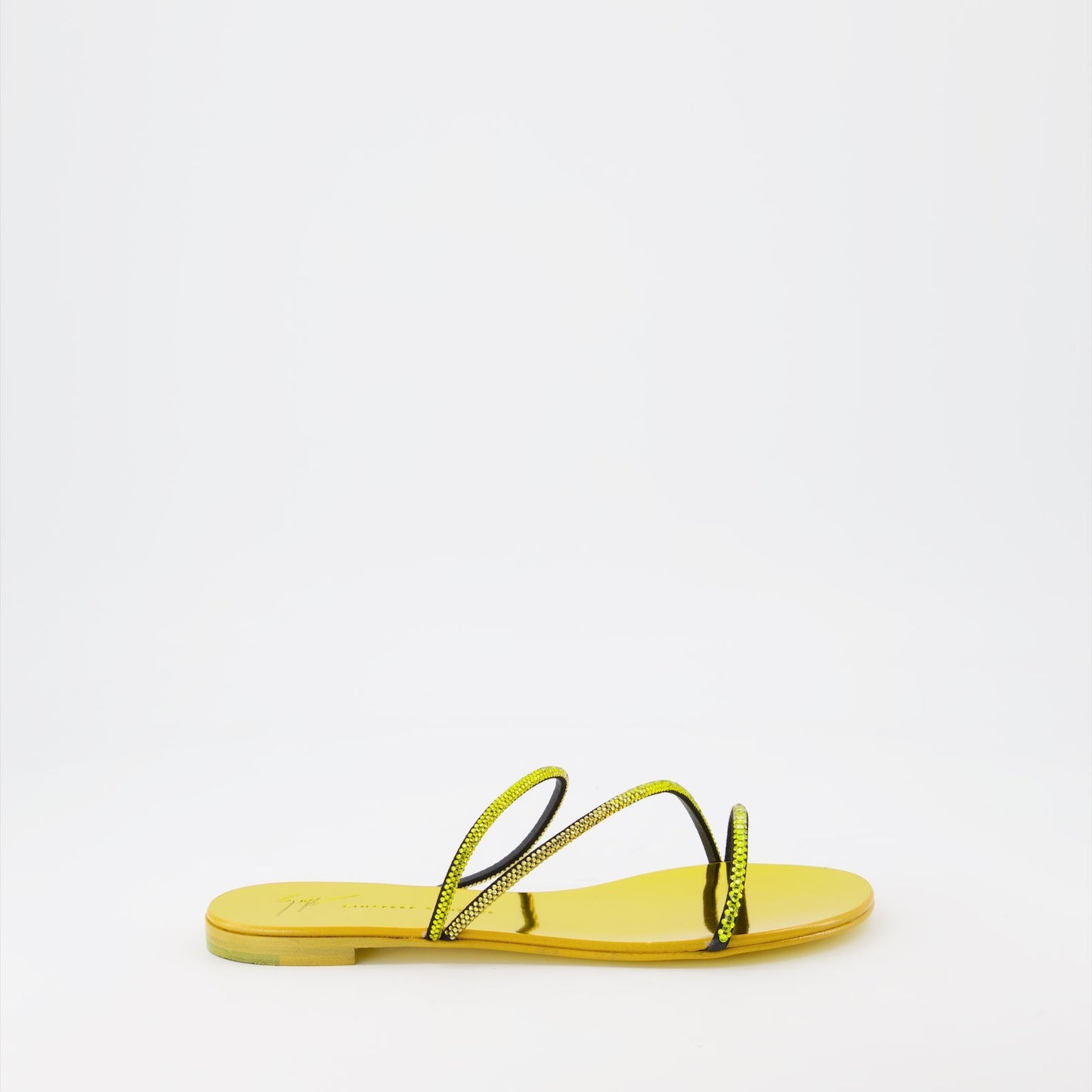 luxury sandals, Giuseppe Zanotti, yellow sandals, high-end footwear, women's designer shoes