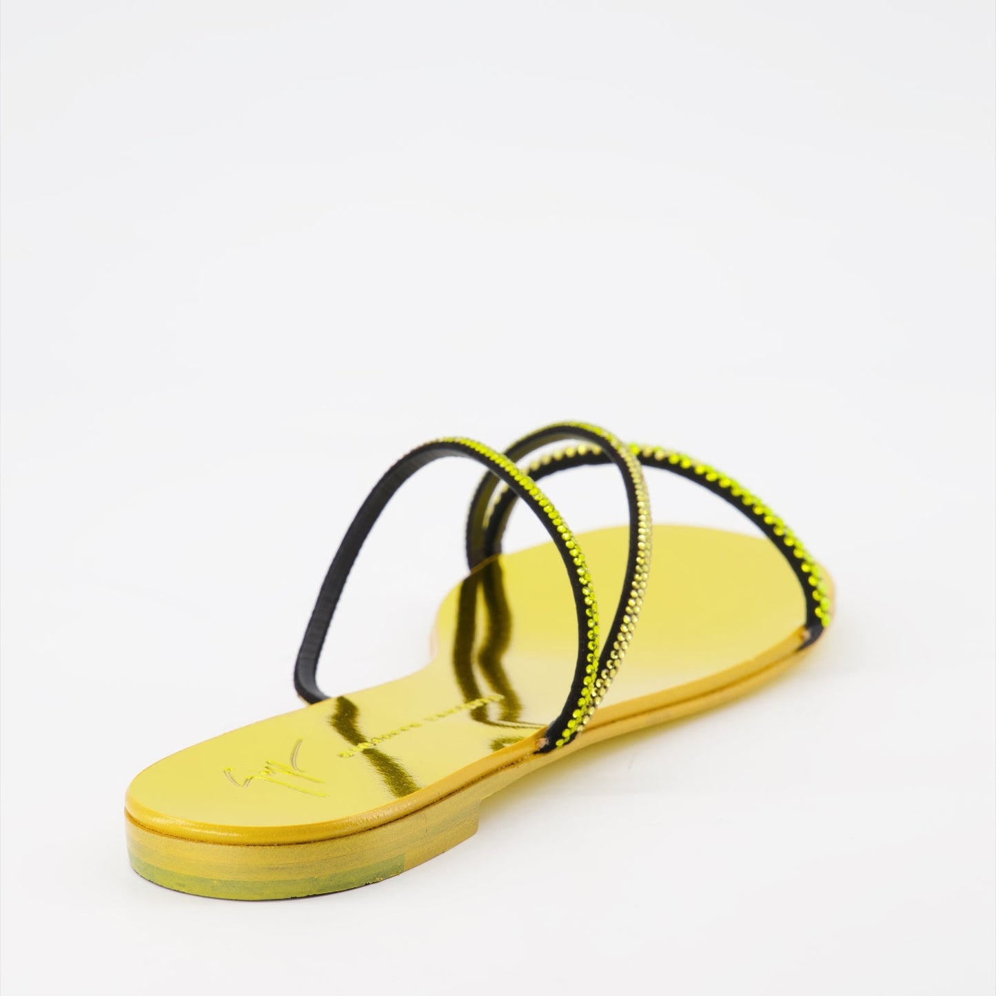 luxury sandals, Giuseppe Zanotti, yellow sandals, high-end footwear, women's designer shoes