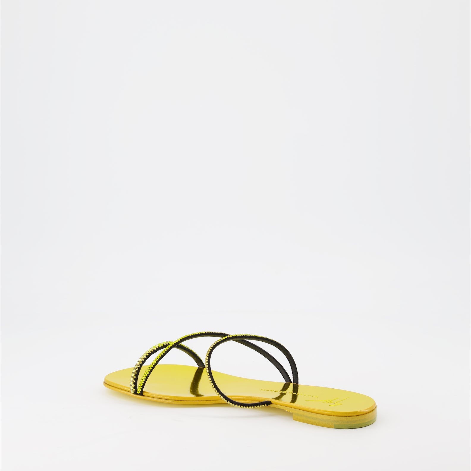 luxury sandals, Giuseppe Zanotti, yellow sandals, high-end footwear, women's designer shoes