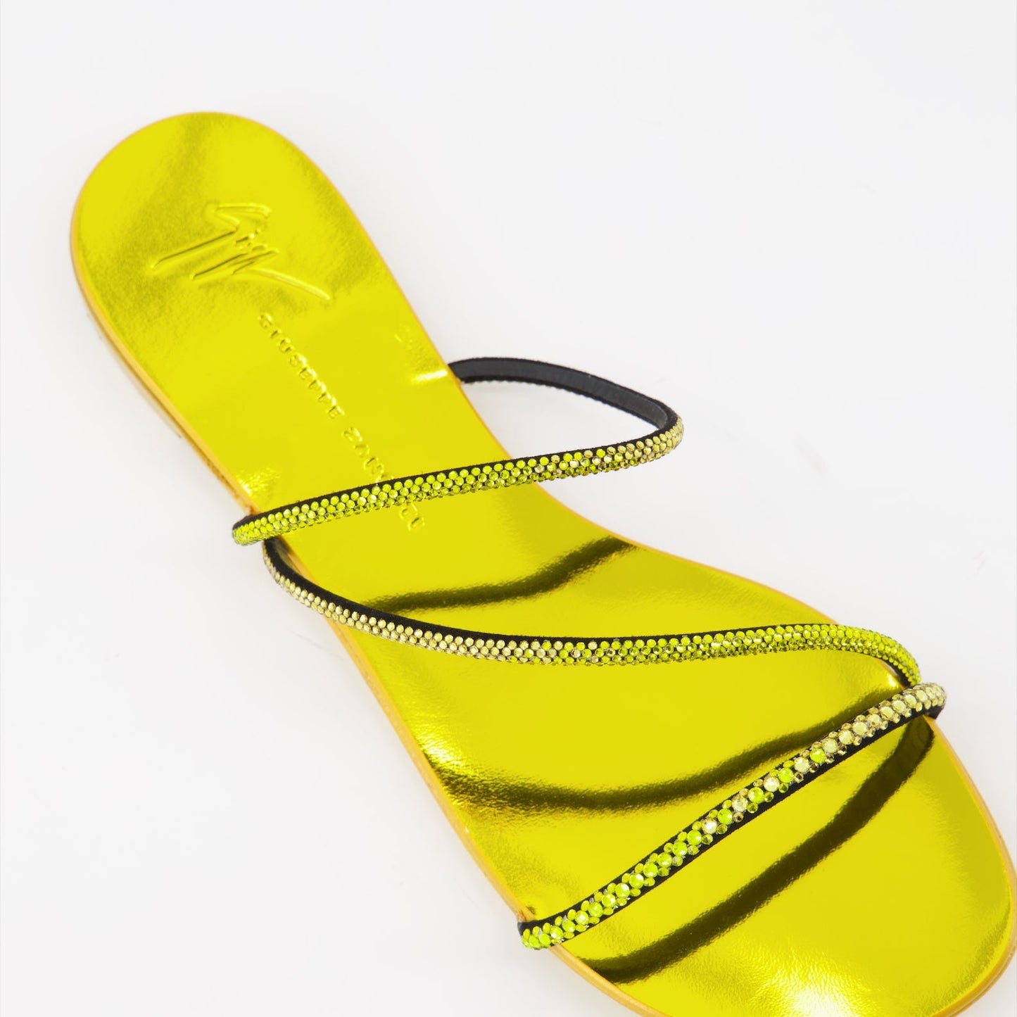 luxury sandals, Giuseppe Zanotti, yellow sandals, high-end footwear, women's designer shoes