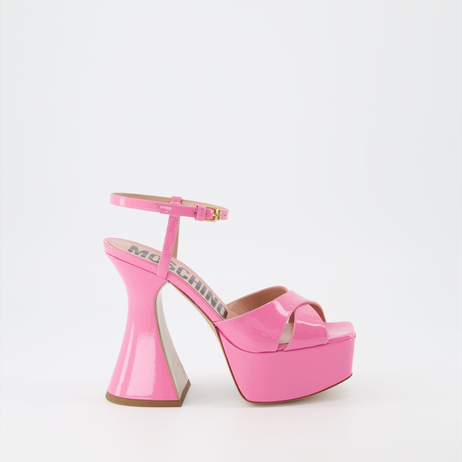 Moschino, platform sandals, pink sandals, luxury footwear, women's fashion