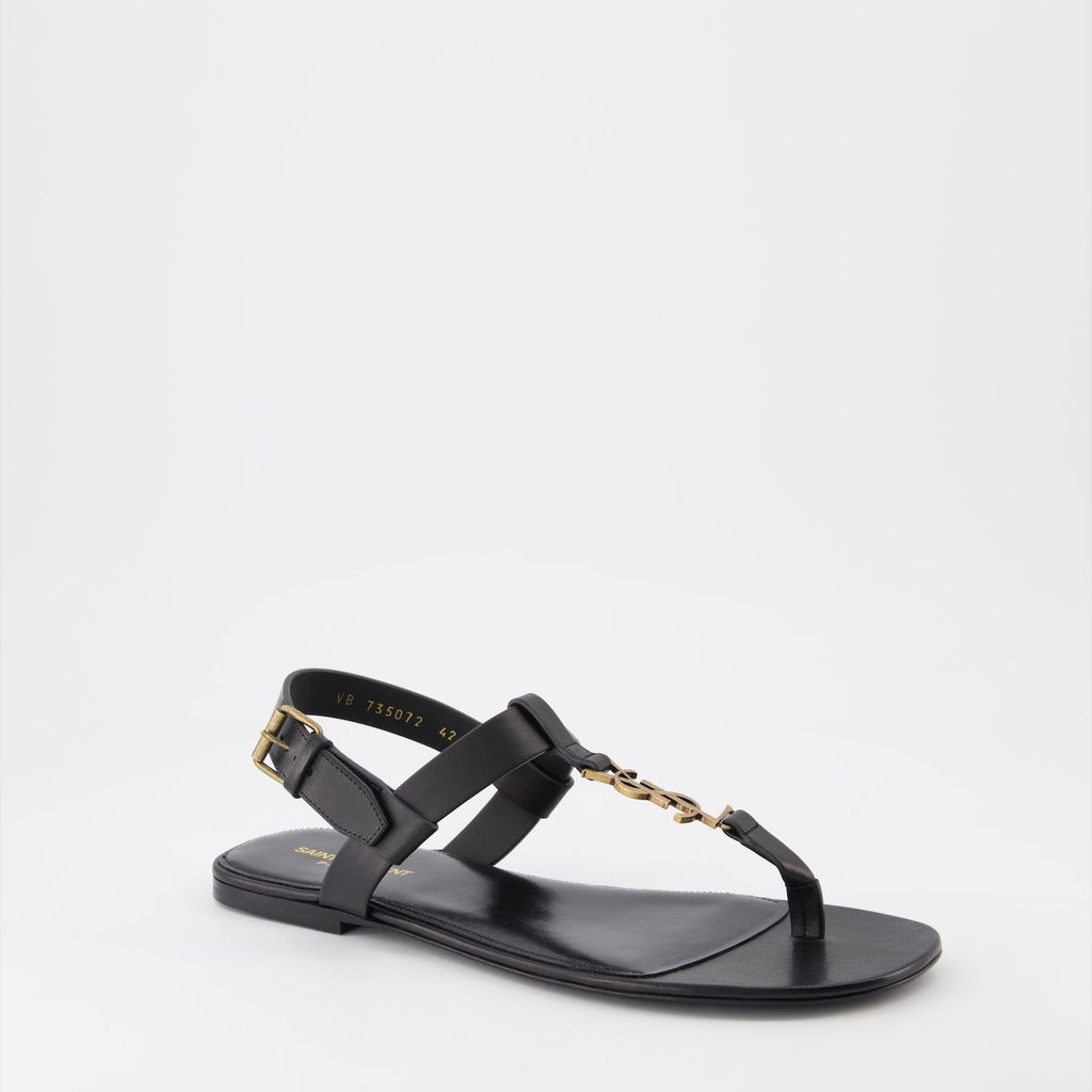 YSL sandals, leather sandals, Saint Laurent footwear, luxury men's sandals, designer sandals