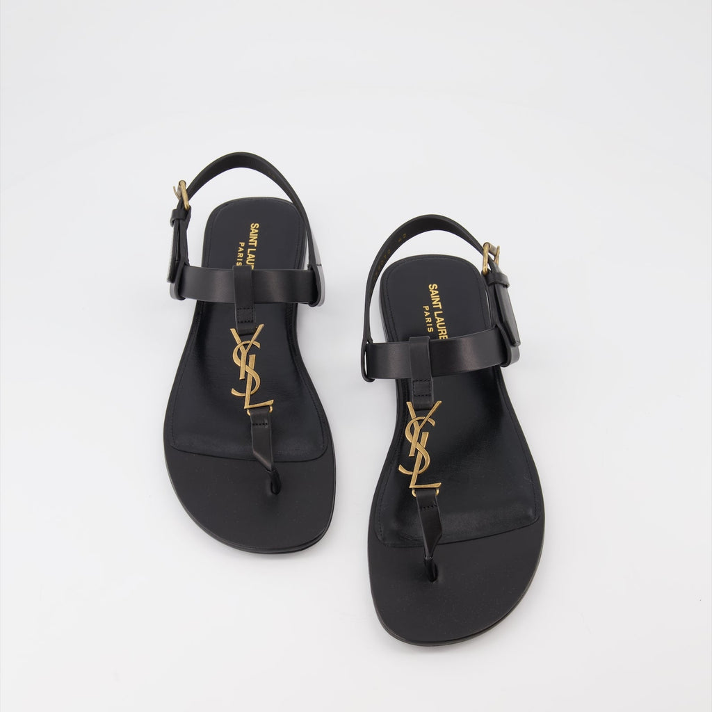 YSL sandals, leather sandals, Saint Laurent footwear, luxury men's sandals, designer sandals