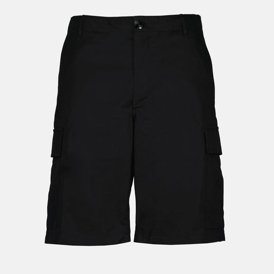 Kenzo cargo shorts, men's luxury shorts, black cargo shorts, designer men's shorts, high-end casual wear