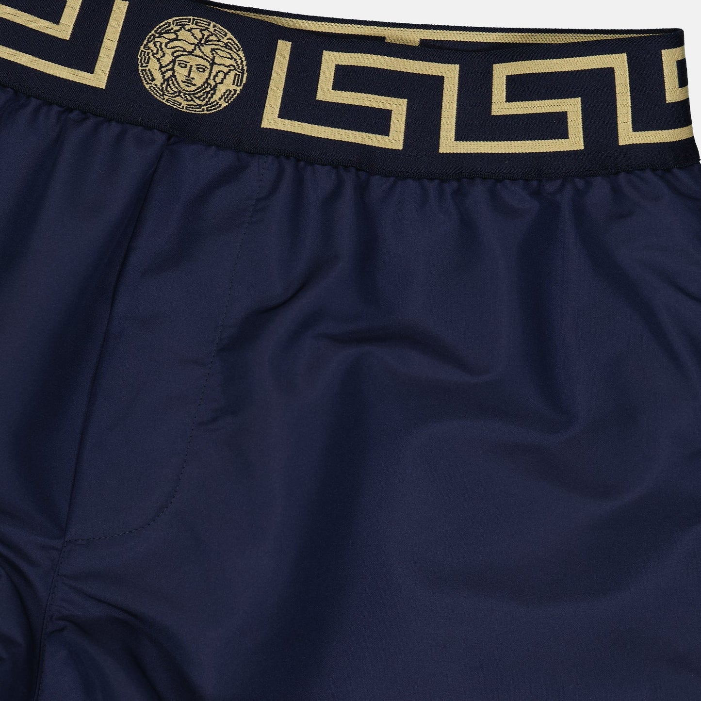 Versace, Medusa swim shorts, luxury swimwear, men's beachwear, designer swimwear