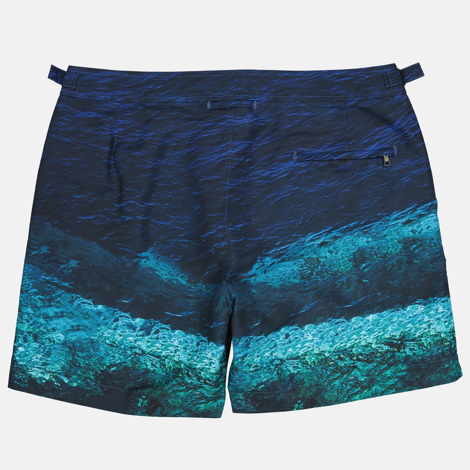 Swim shorts, Orlebar Brown, luxury swimwear, deep sea print, men’s designer swimwear